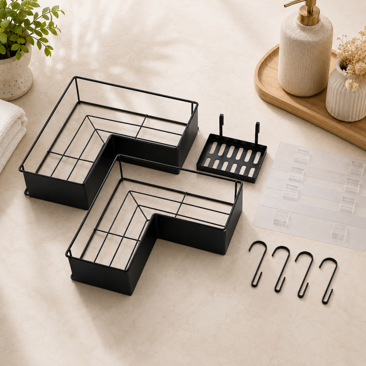 2-Pack Adhesive Corner Shower Caddy