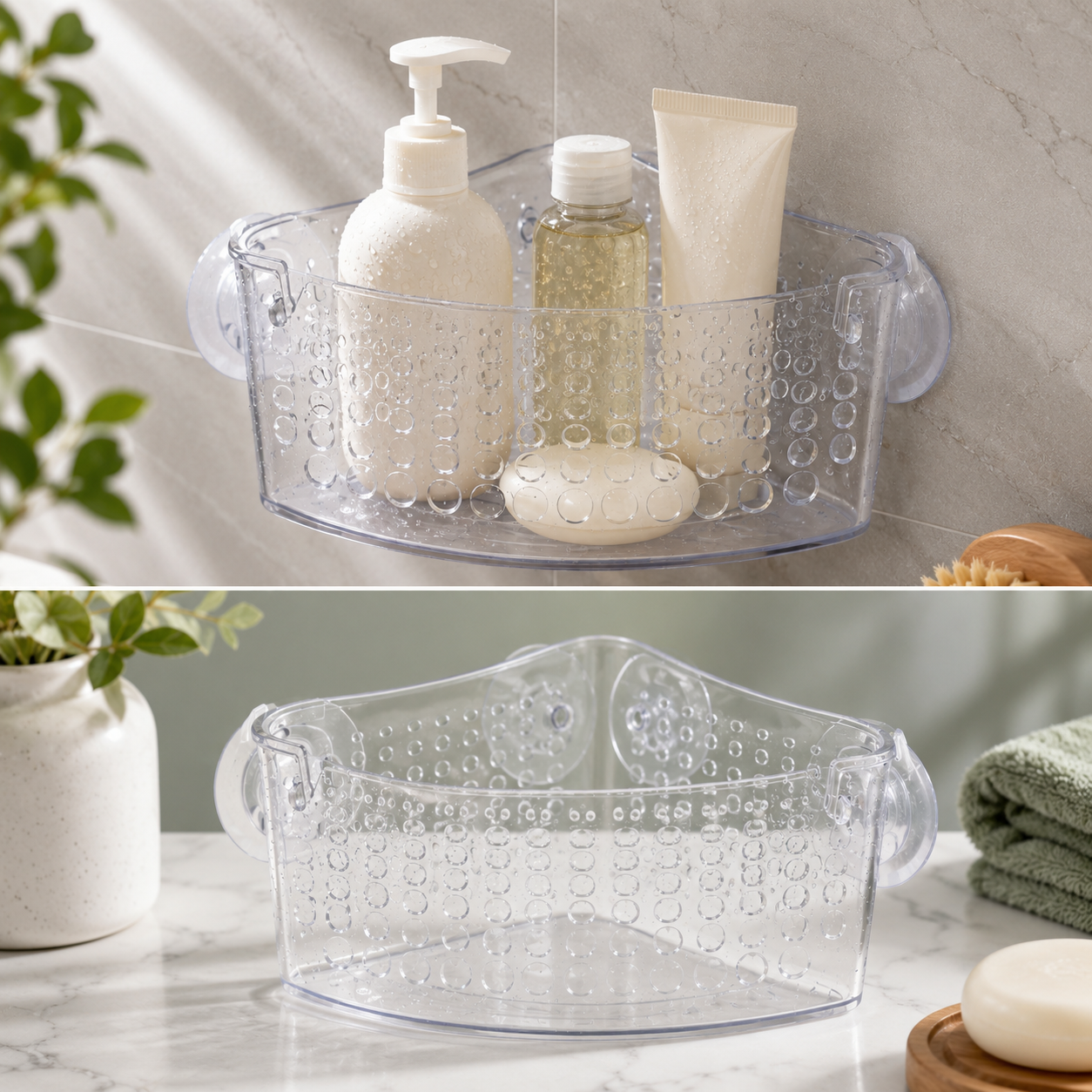 Clear Suction Corner Shower Caddy