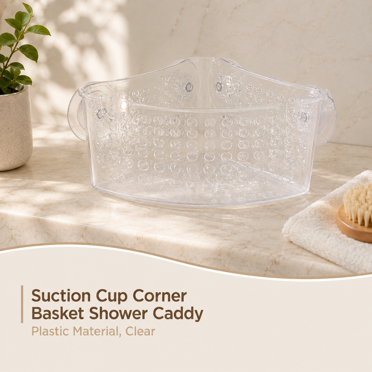 Clear Suction Corner Shower Caddy