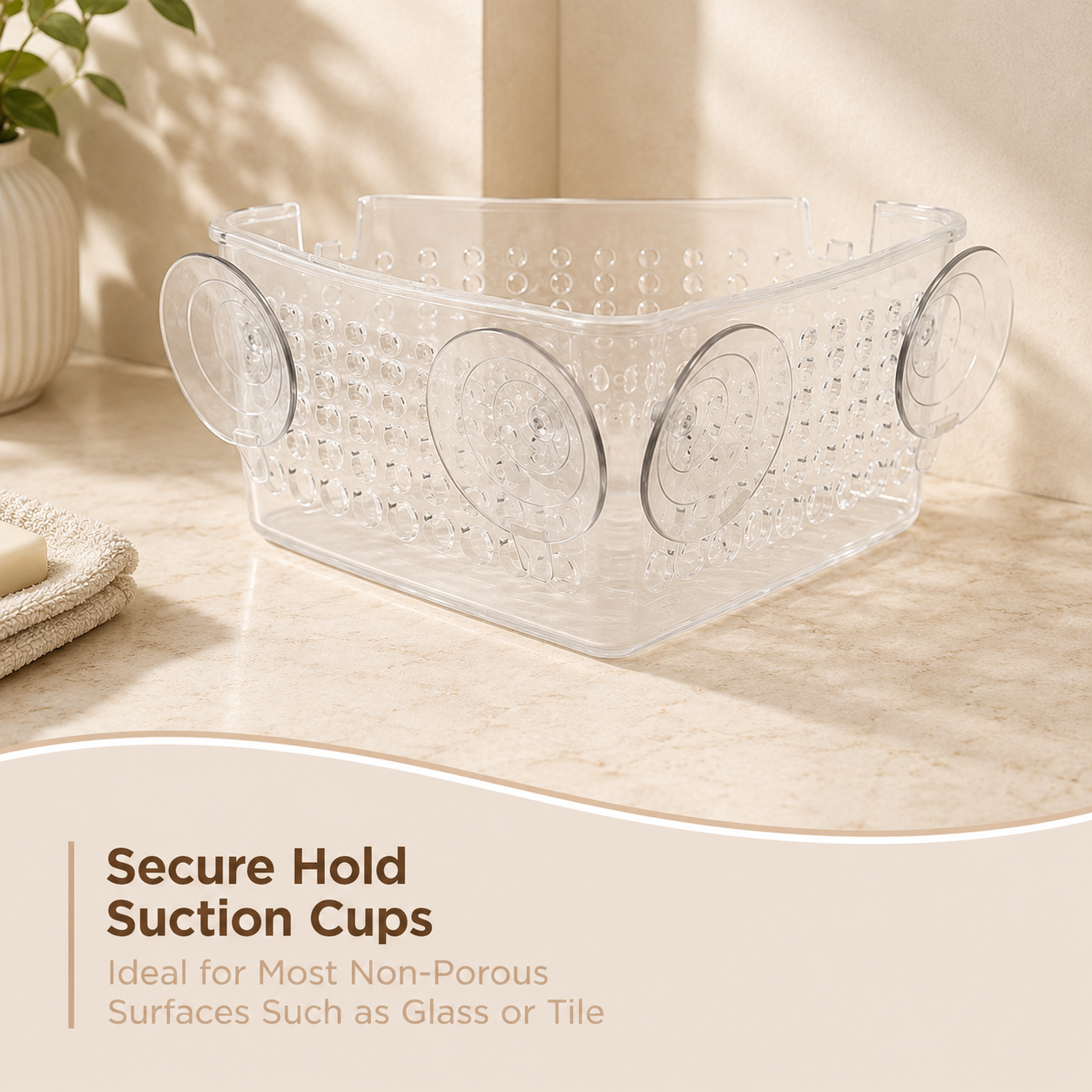 Clear Suction Corner Shower Caddy