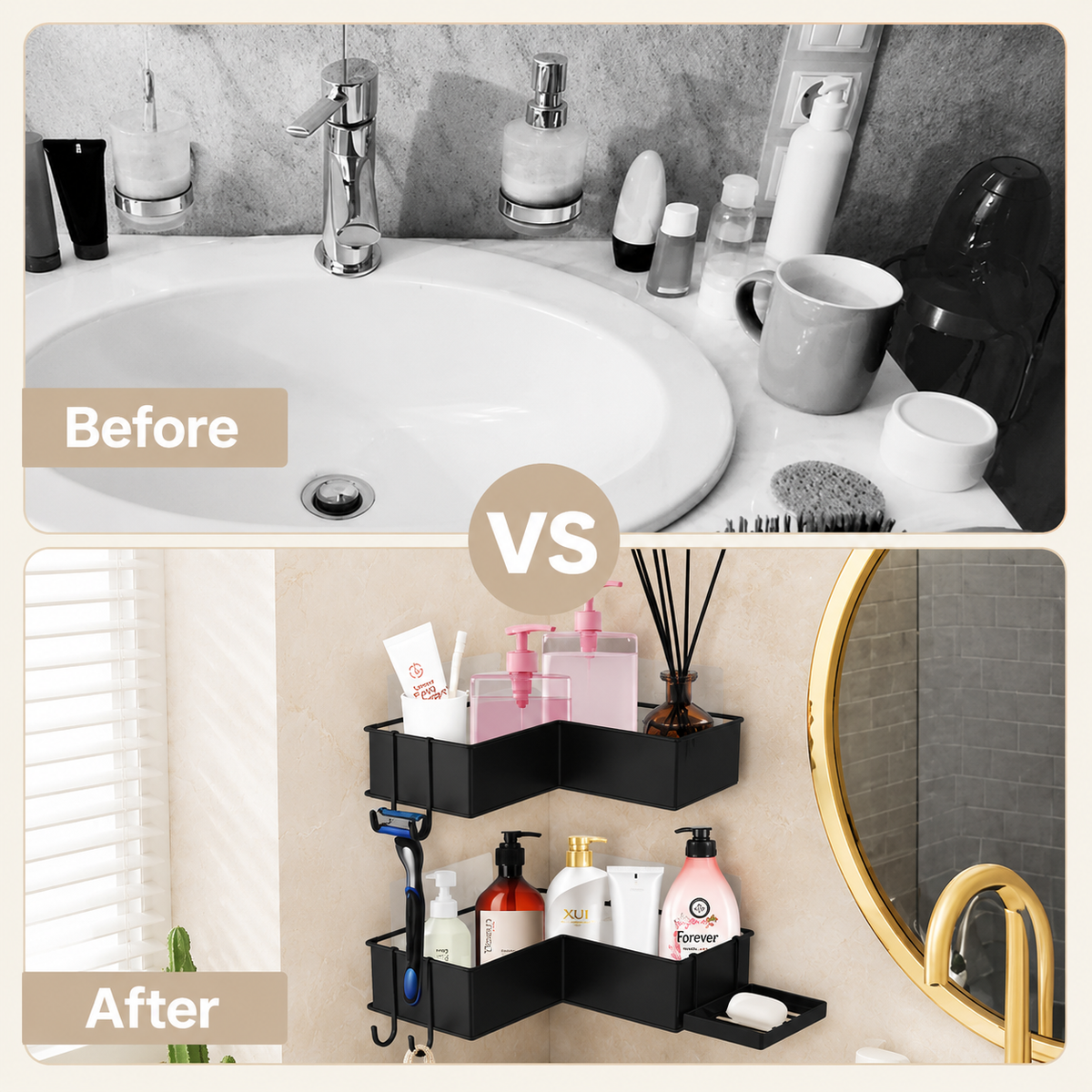 2-Pack Adhesive Corner Shower Caddy